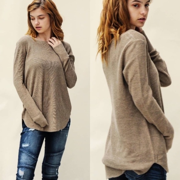 Sweaters - New! Taupe Long Knit Sweater